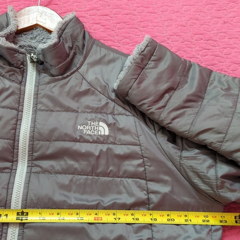 GUC North Face Reversible Fall / Winter Jacket L-XL Grey - Picture 6 of 7